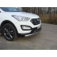 Защита передняя овальная длинная 75-42 мм ТСС для Hyundai Santa Fe 2012-2015